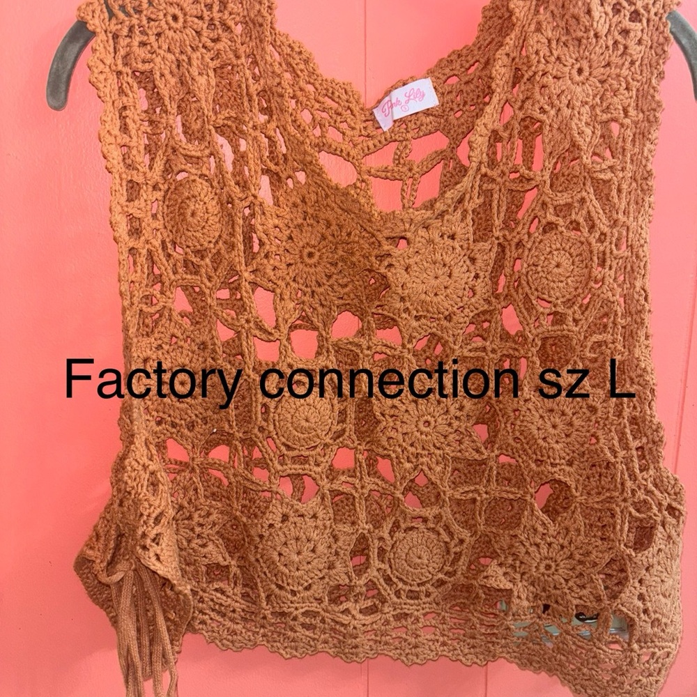 Crochet Lace Brown Top